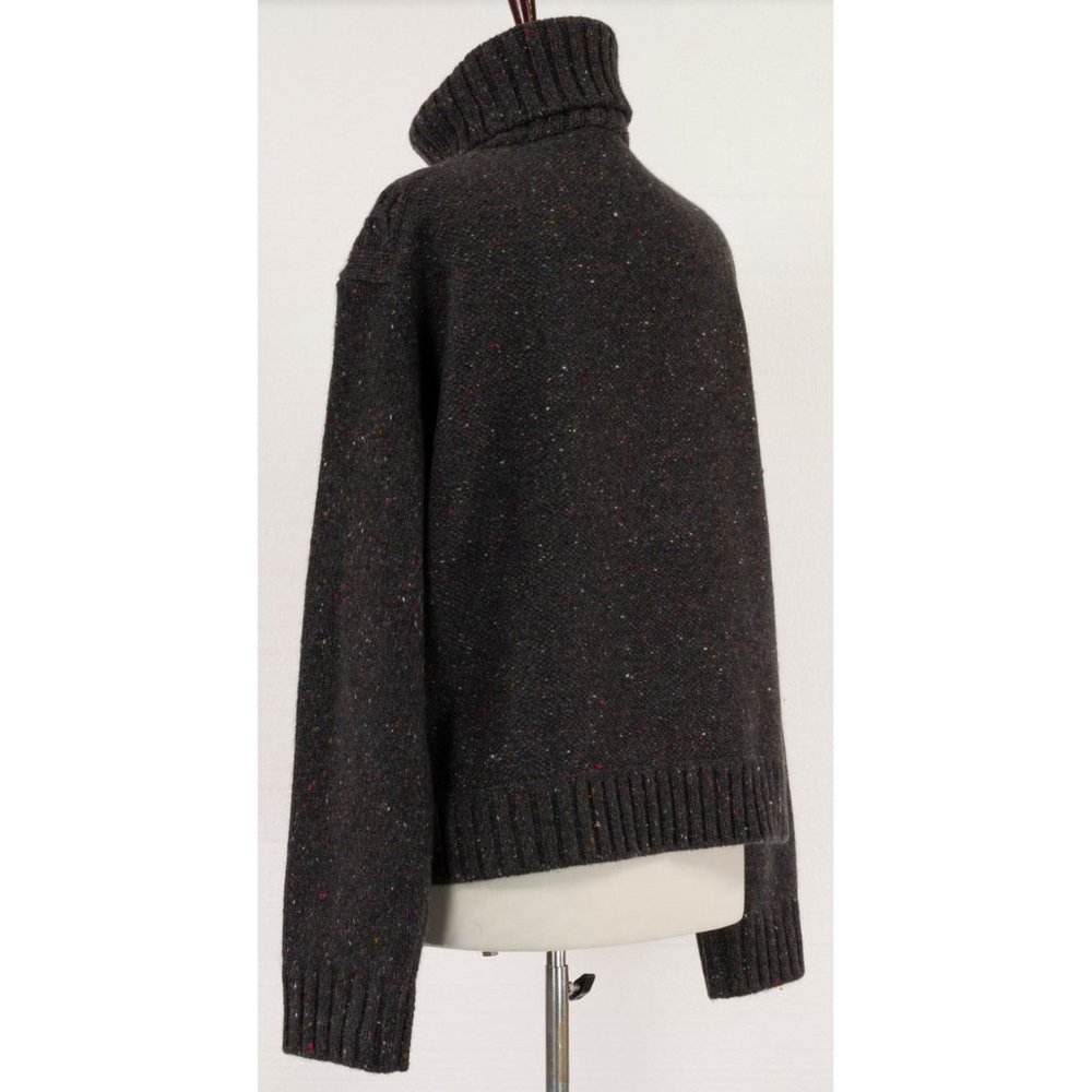 LORO PIANA 100% BABY CASHMERE DARK GRAY W/MULTI COLOR SPECKS TURTLENECK - Picture 3 of 7